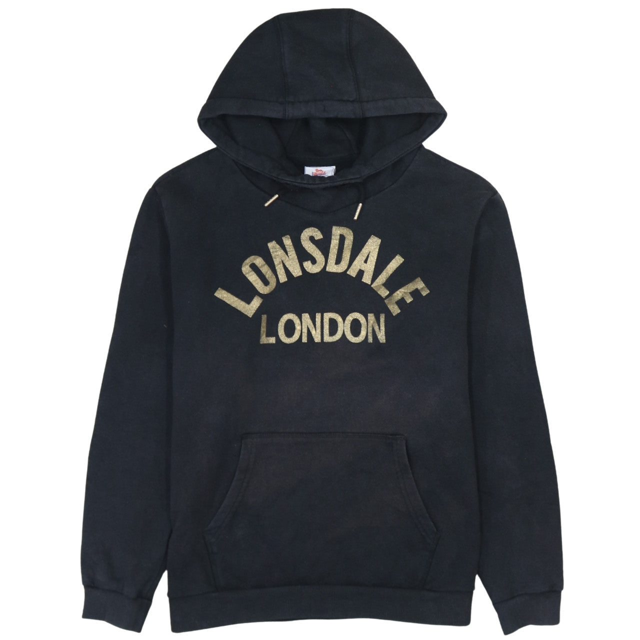 Lonsdale Women’s Black Pullover Hoodie UK 12 Logo Print