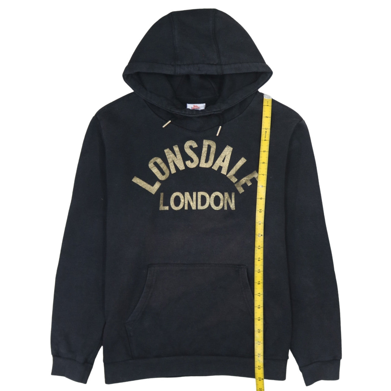 Lonsdale Women’s Black Pullover Hoodie UK 12 Logo Print