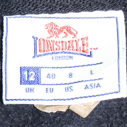 Lonsdale Women’s Black Pullover Hoodie UK 12 Logo Print