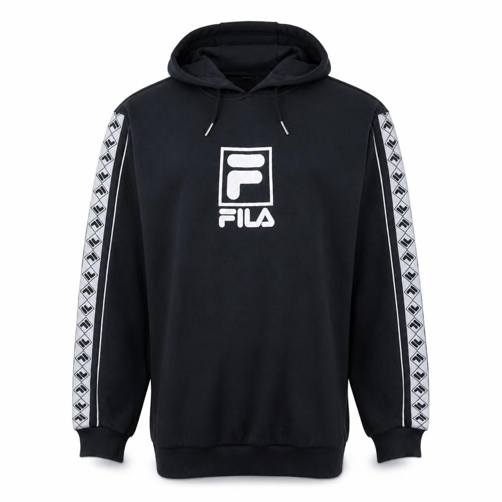 Fila Men’s Black Pullover Hoodie S Logo Sportswear Long Sleeve