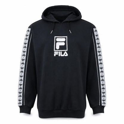 Fila Men’s Black Pullover Hoodie S Logo Sportswear Long Sleeve