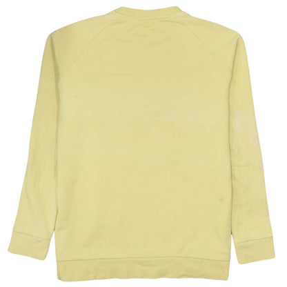 Adidas Womens Yellow Logo Sweatshirt UK 8 Pullover Cotton Blend