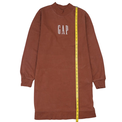 GAP Womens Brown Logo Sweatshirt Dress Tunic Size S Cotton Blend