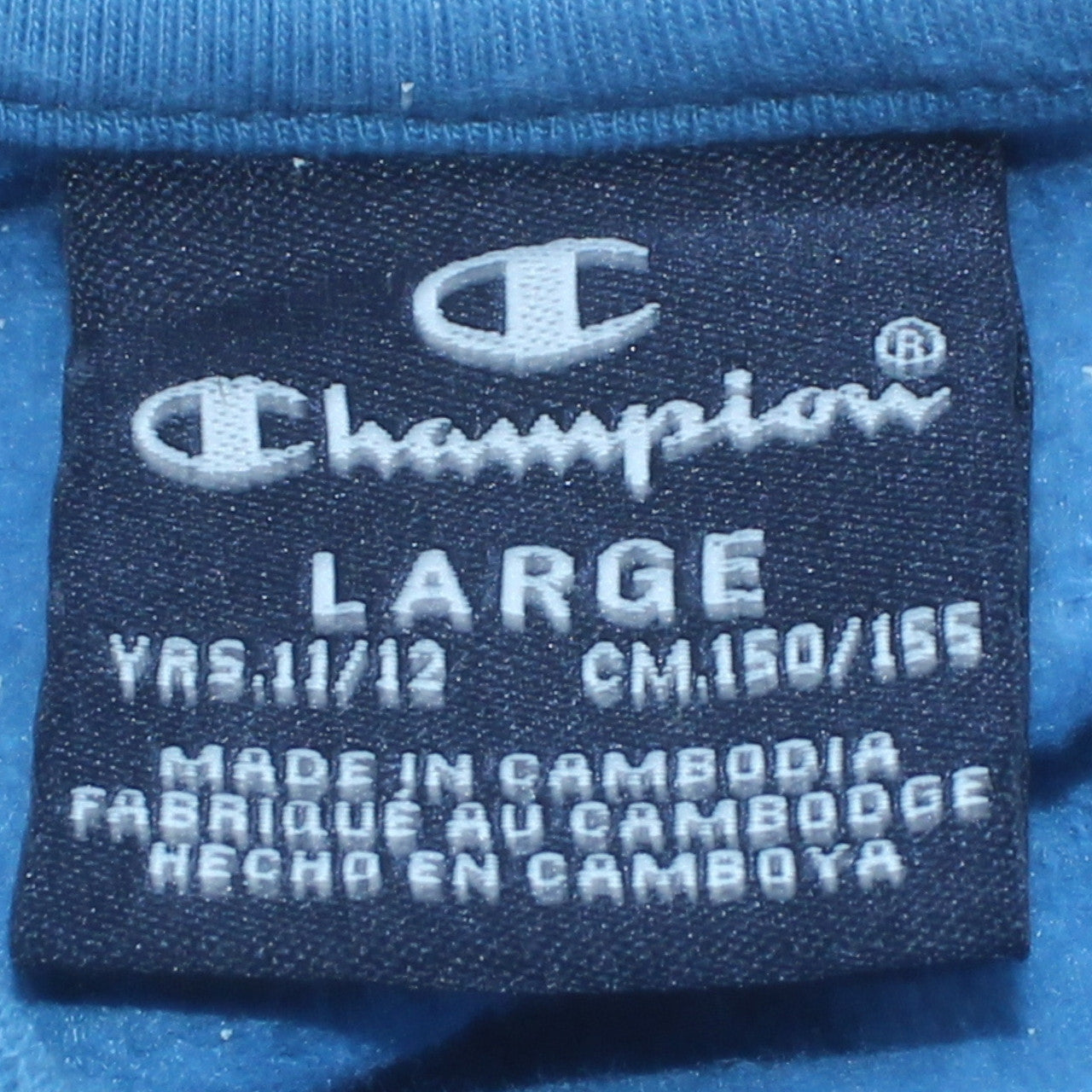 Champion Boys Blue Logo Sweatshirt Pullover 11-12 Years Crew Neck