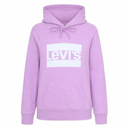 Levi's Womens Pink Pullover Hoodie XXS Logo Front Cotton Blend