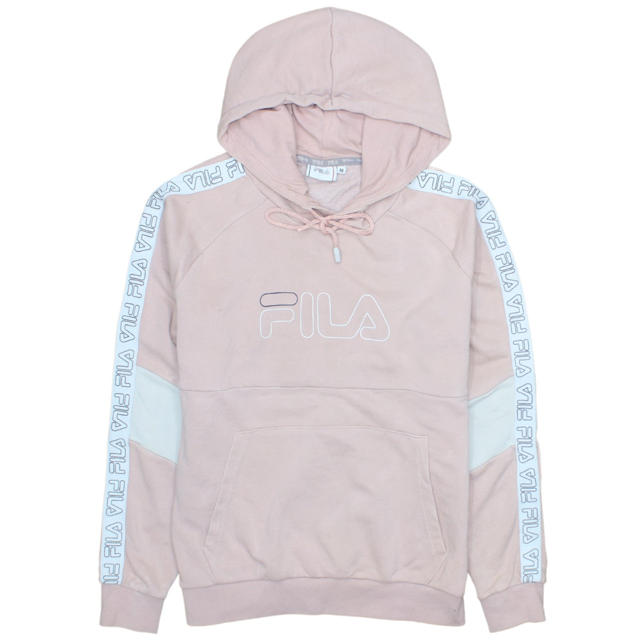 Fila Womens Pink Hoodie Medium Logo Hooded Sweatshirt