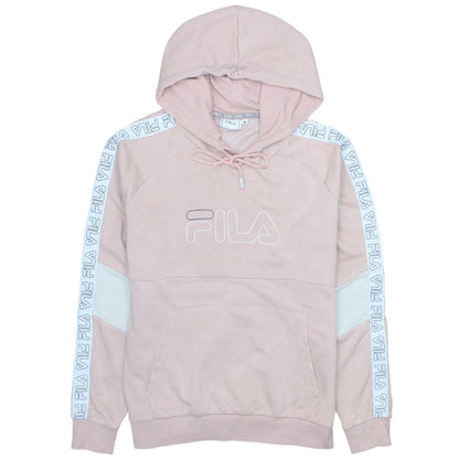 Fila Womens Pink Hoodie Medium Logo Hooded Sweatshirt