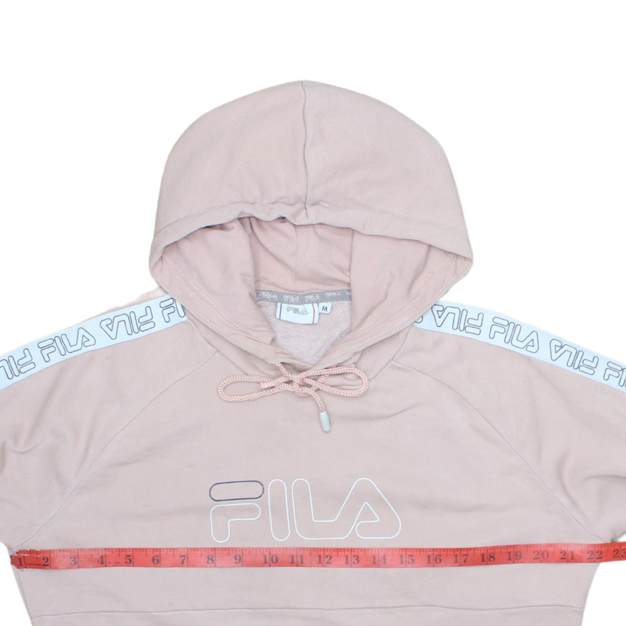 Fila Womens Pink Hoodie Medium Logo Hooded Sweatshirt