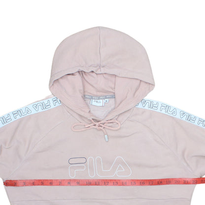 Fila Womens Pink Hoodie Medium Logo Hooded Sweatshirt