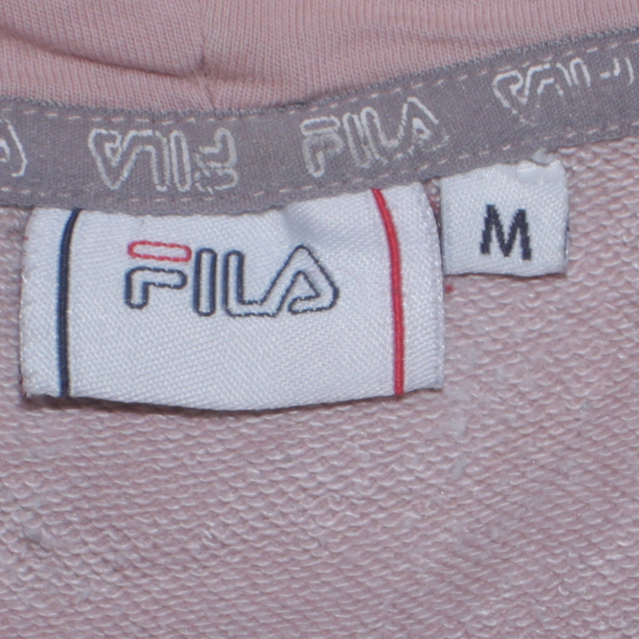 Fila Womens Pink Hoodie Medium Logo Hooded Sweatshirt