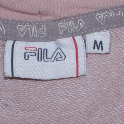 Fila Womens Pink Hoodie Medium Logo Hooded Sweatshirt