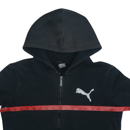 Puma Boys Black Full Zip Hoodie 13-14 Years Logo Sports Casual Sweatshirt