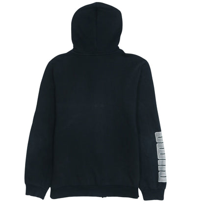 Puma Boys Black Full Zip Hoodie 13-14 Years Logo Sports Casual Sweatshirt