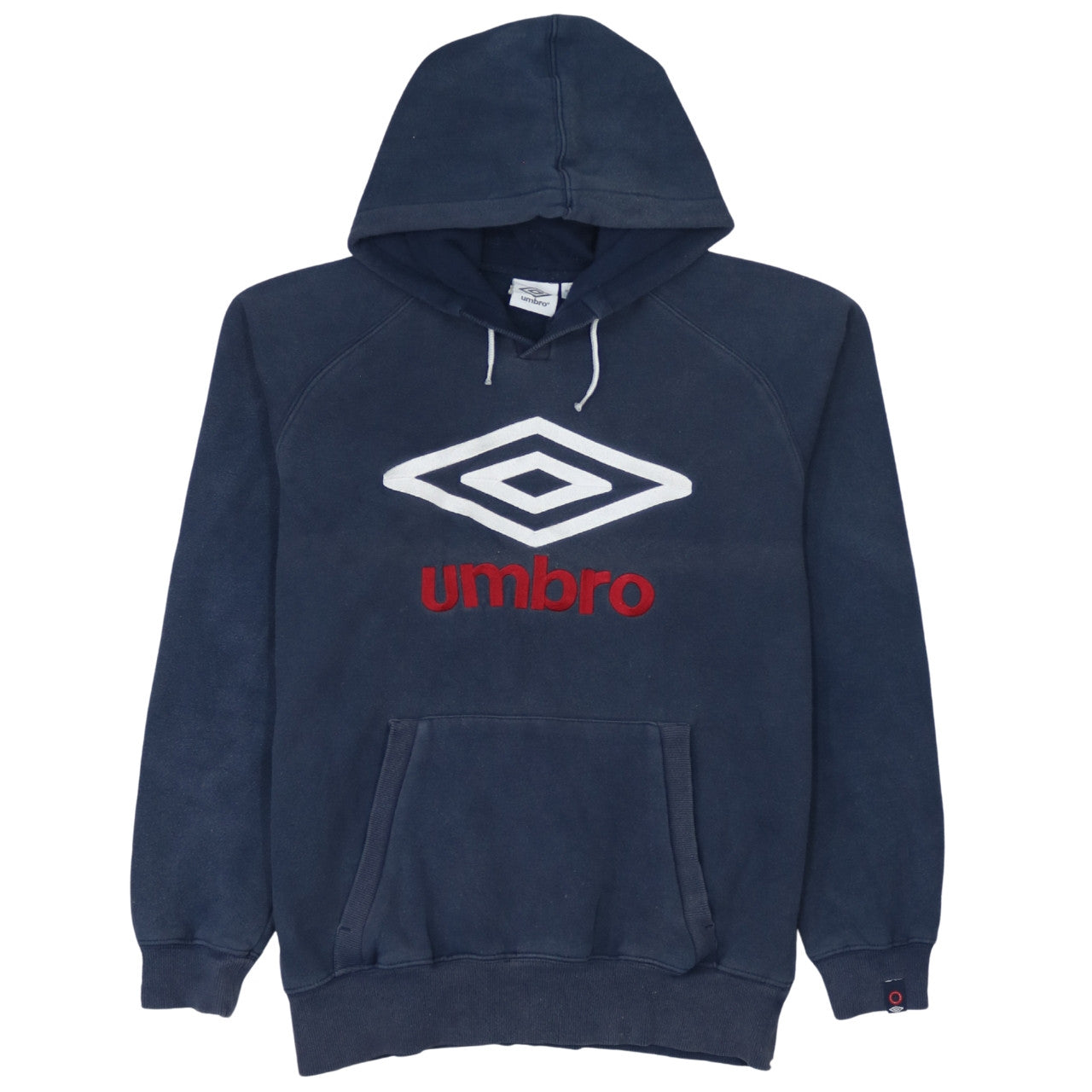 Umbro Men’s Blue Pullover Hoodie M Logo Embroidered Sportswear