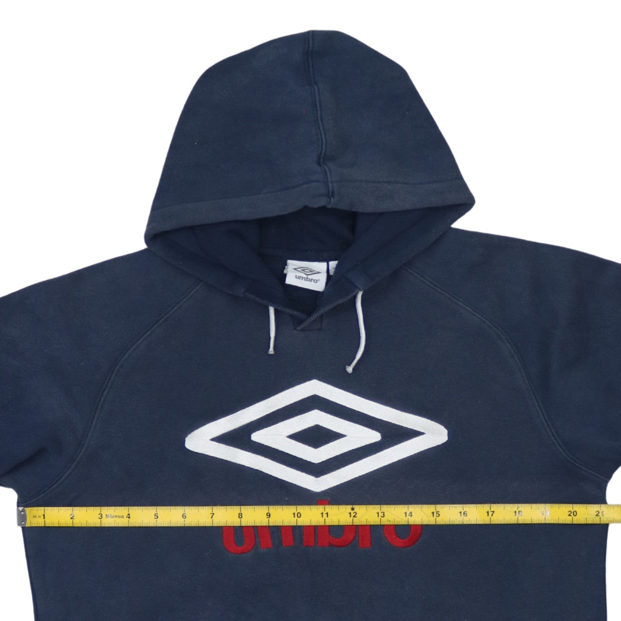 Umbro Men’s Blue Pullover Hoodie M Logo Embroidered Sportswear