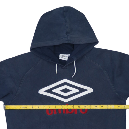 Umbro Men’s Blue Pullover Hoodie M Logo Embroidered Sportswear