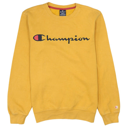 Mens UK Size S Champion Yellow Pullover Sweatshirt