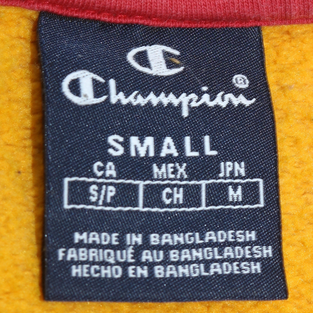 Mens UK Size S Champion Yellow Pullover Sweatshirt