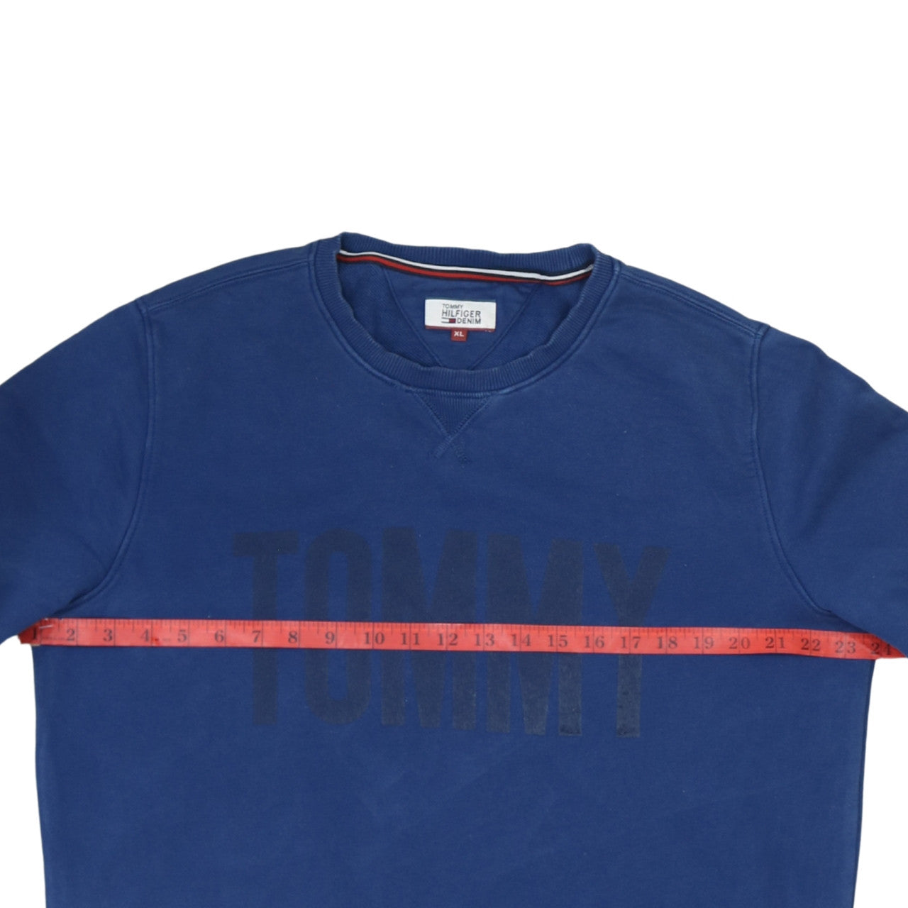 Tommy Hilfiger Men’s Blue XL Pullover Sweatshirt Logo Crew Neck