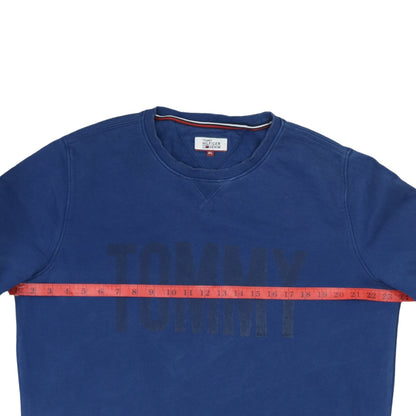 Tommy Hilfiger Men’s Blue XL Pullover Sweatshirt Logo Crew Neck