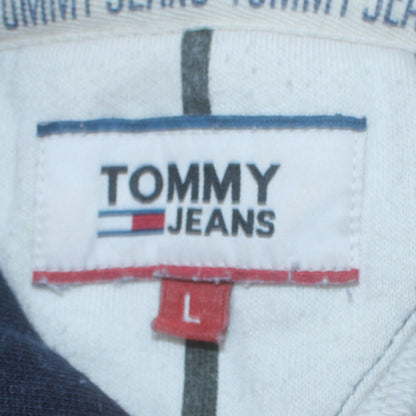 Tommy Jeans Mens Multicoloured Striped Pullover Hoodie Size L