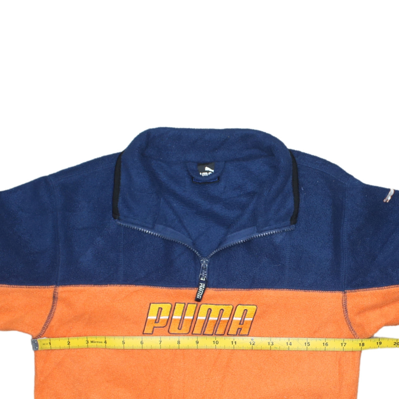 Puma Boys Blue Orange Fleece 1/4 Zip Sweatshirt Age 7-8 Years