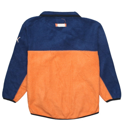 Puma Boys Blue Orange Fleece 1/4 Zip Sweatshirt Age 7-8 Years