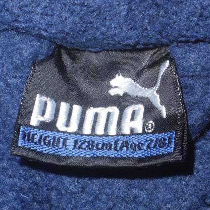 Puma Boys Blue Orange Fleece 1/4 Zip Sweatshirt Age 7-8 Years