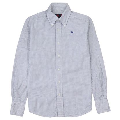 Robe Di Kappa Mens XS Blue Check Button-Up Long Sleeve Shirt