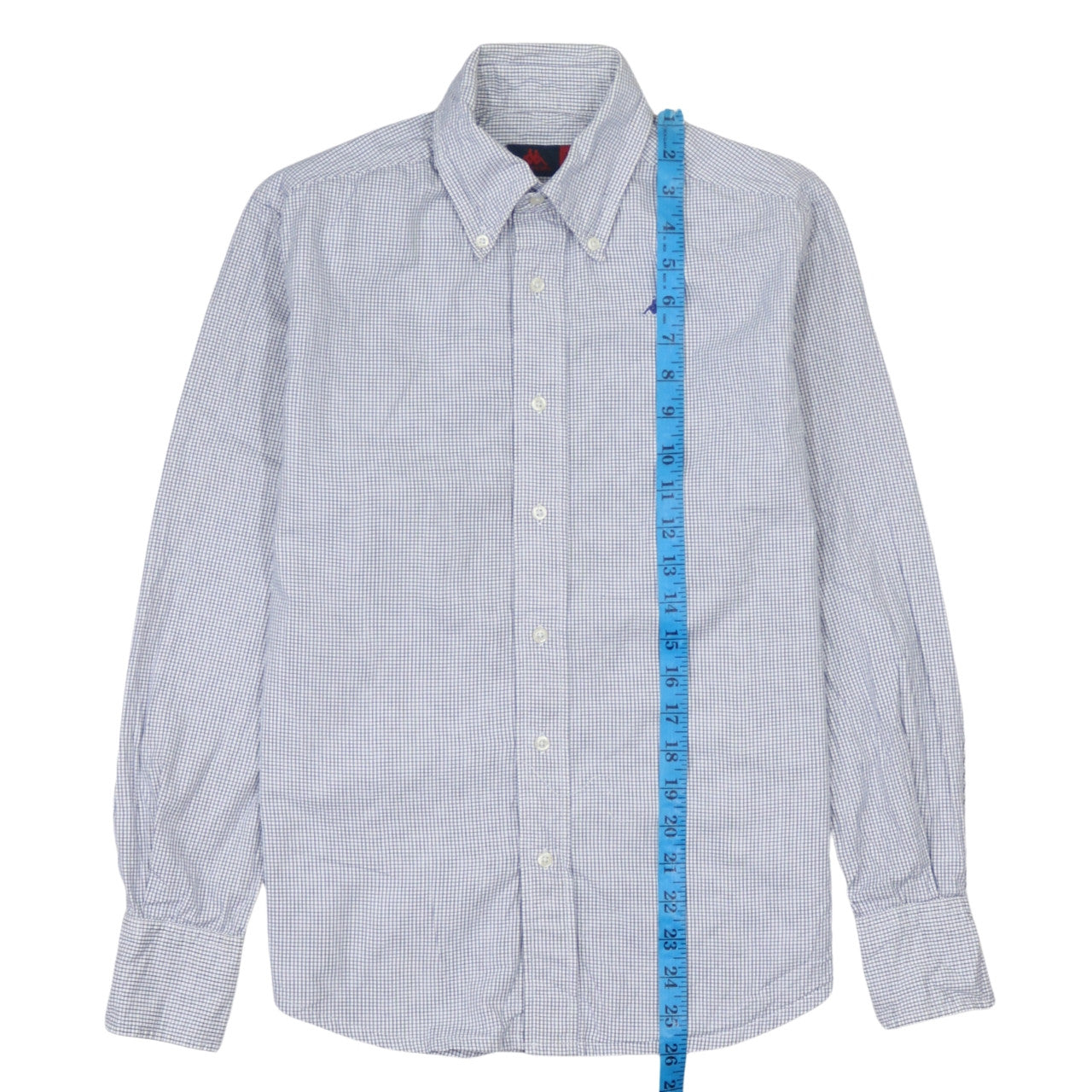 Robe Di Kappa Mens XS Blue Check Button-Up Long Sleeve Shirt