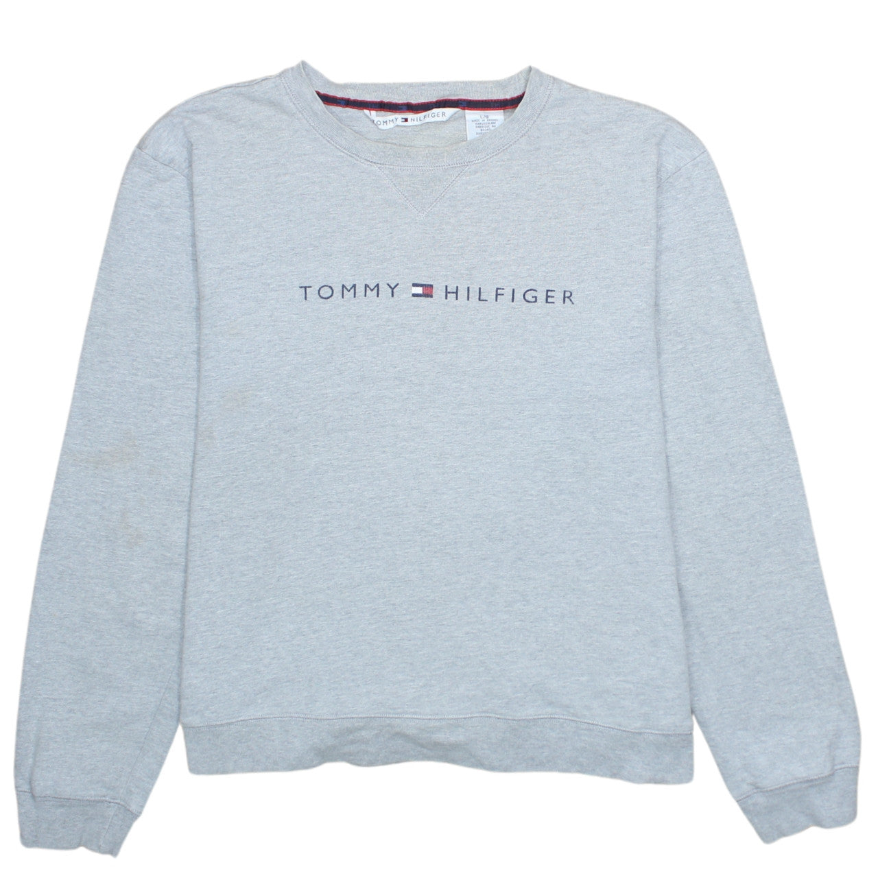 Tommy Hilfiger Men’s Grey Logo Sweatshirt Pullover Size L