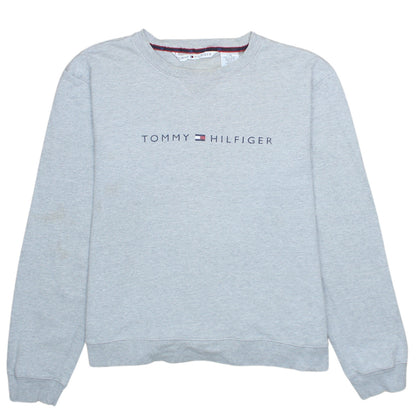 Tommy Hilfiger Men’s Grey Logo Sweatshirt Pullover Size L