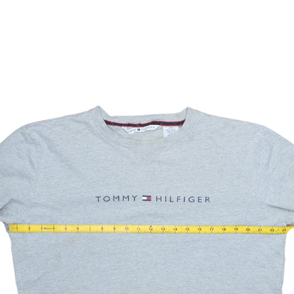 Tommy Hilfiger Men’s Grey Logo Sweatshirt Pullover Size L