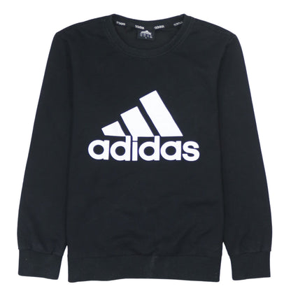 Adidas Men Black L Pullover Sweatshirt Long Sleeve Crew Neck