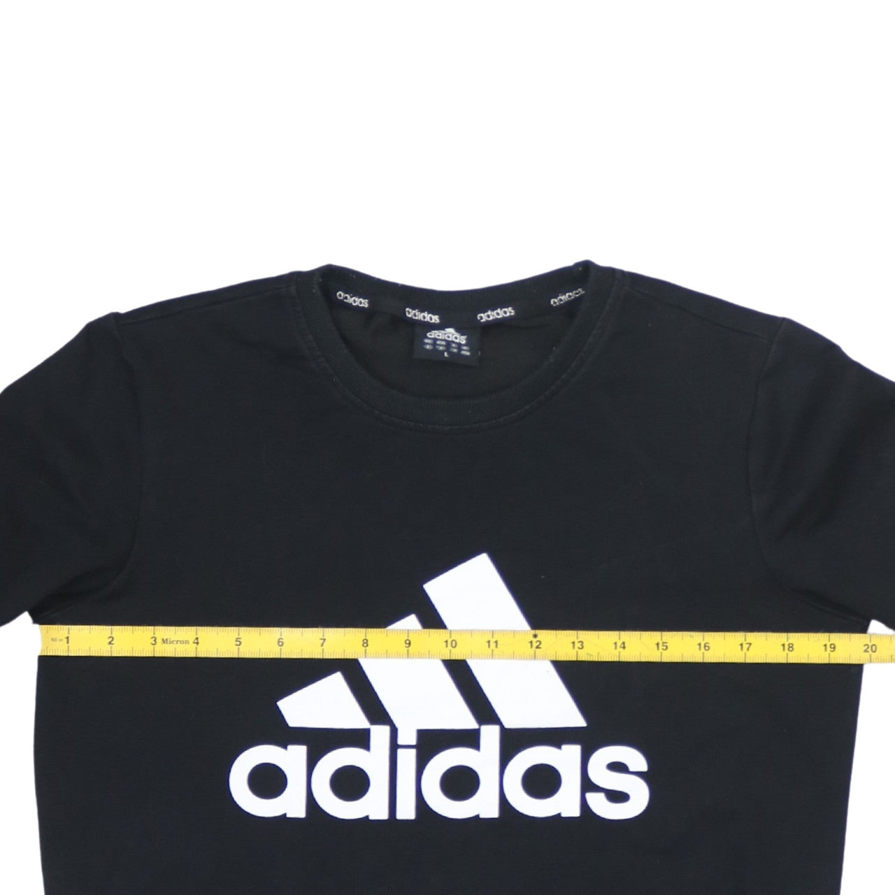 Adidas Men Black L Pullover Sweatshirt Long Sleeve Crew Neck