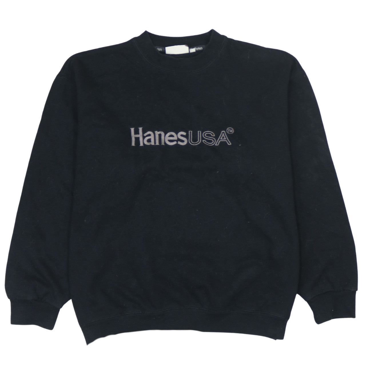 Hanes USA Men’s Black XL Crew Neck Pullover Sweatshirt Embroidered