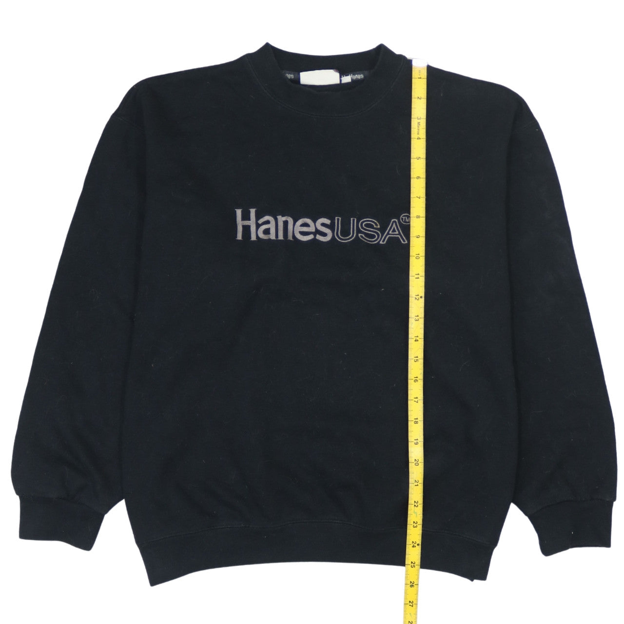 Hanes USA Men’s Black XL Crew Neck Pullover Sweatshirt Embroidered