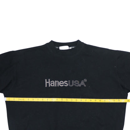 Hanes USA Men’s Black XL Crew Neck Pullover Sweatshirt Embroidered