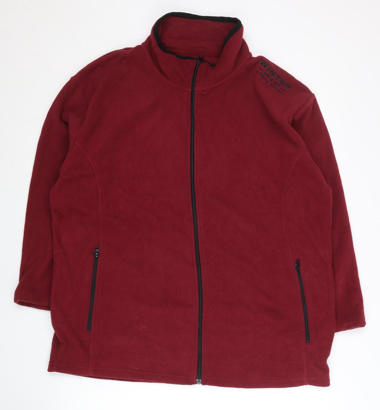 Atlas For Men Red Fleece Jacket XL Mens Full Zip Casual Outdoor
