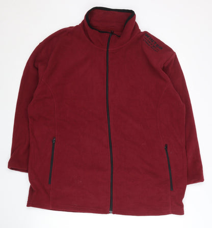 Atlas For Men Red Fleece Jacket XL Mens Full Zip Casual Outdoor