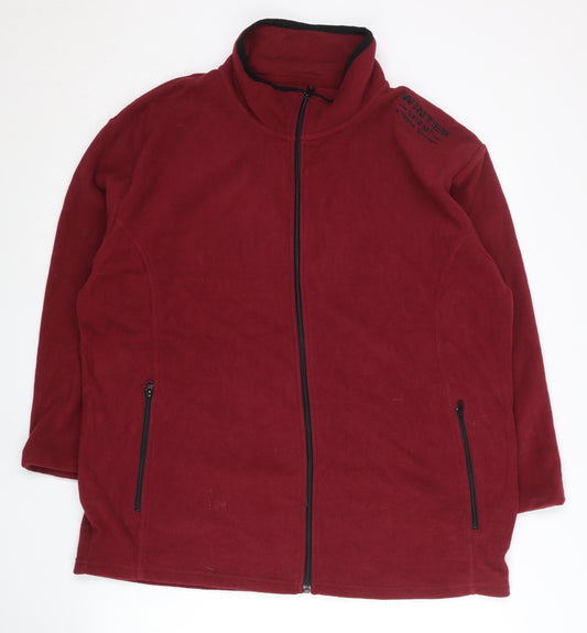 Atlas For Men Red Fleece Jacket XL Mens Full Zip Casual Outdoor