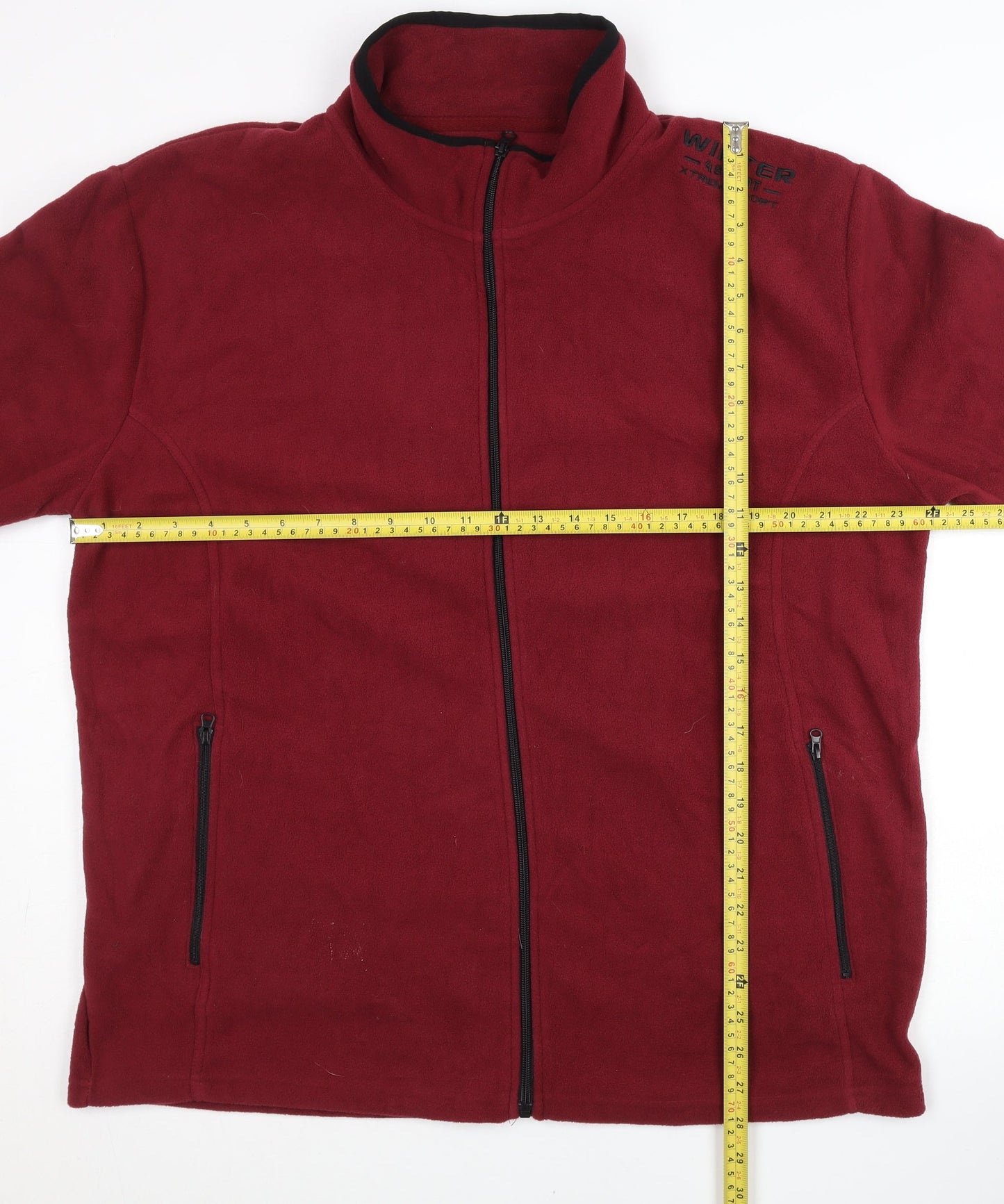 Atlas For Men Red Fleece Jacket XL Mens Full Zip Casual Outdoor
