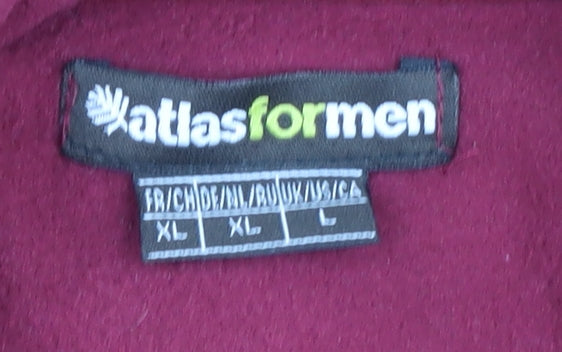 Atlas For Men Red Fleece Jacket XL Mens Full Zip Casual Outdoor