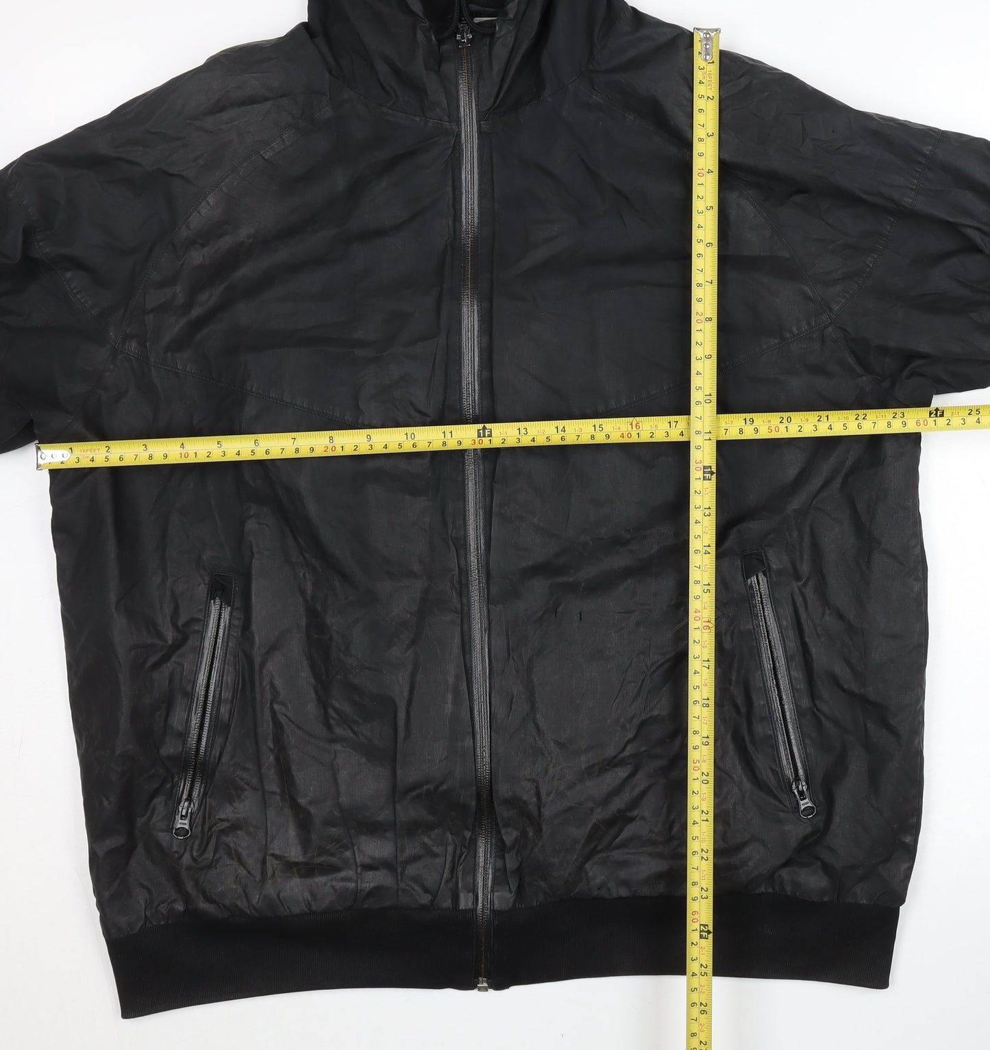Mens UK Size L Nike Black Windbreaker Coat