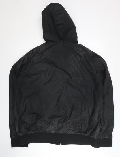 Mens UK Size L Nike Black Windbreaker Coat