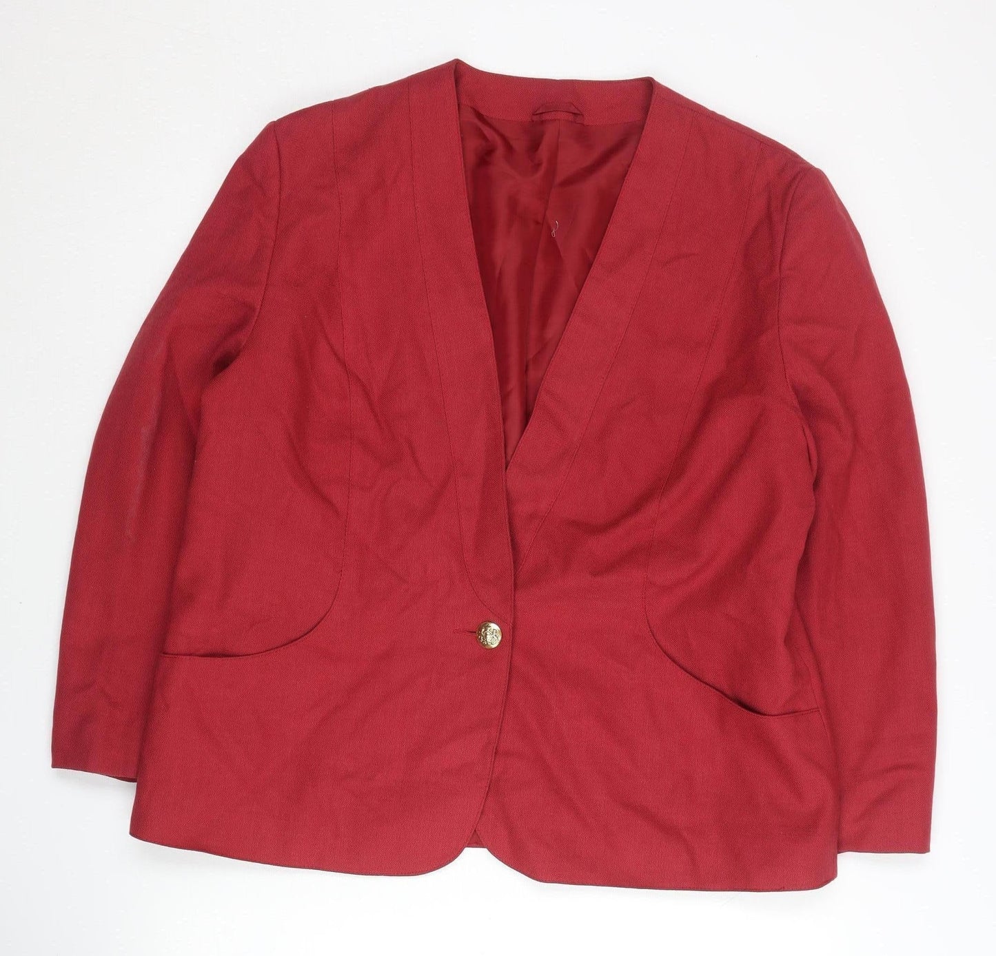 St. Bernard Womens Red Size 20 Regular Fit Single Breasted Blazer