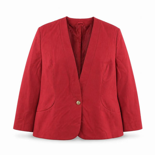 St. Bernard Womens Red Size 20 Regular Fit Single Breasted Blazer