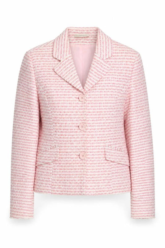 Todays Woman Womens Pink Bouclé Suit Jacket UK 10 Single Breasted