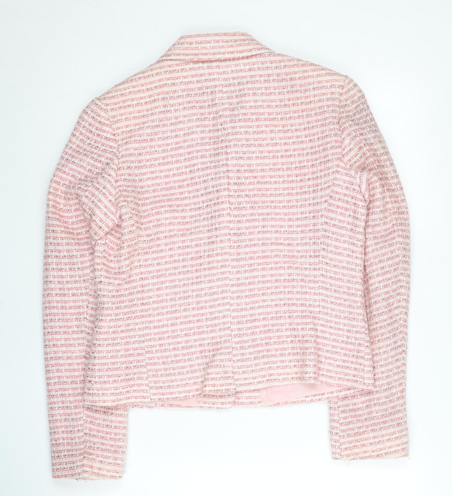 Todays Woman Womens Pink Bouclé Suit Jacket UK 10 Single Breasted