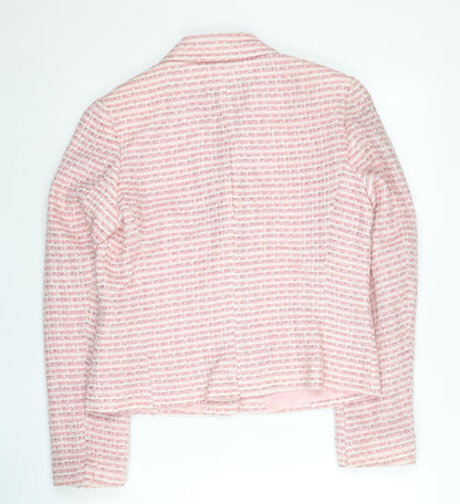 Todays Woman Womens Pink Bouclé Suit Jacket UK 10 Single Breasted